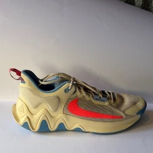 Nike Beige and Red Wave Sole Sneakers